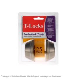 Toledo Locks - Cerrojo Cilindro Doble L312US5 - HTL3125