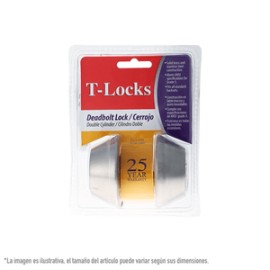 Toledo Locks - Cerrojo Cilindro Doble L312US32D - HTL31232D